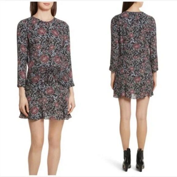 Veronica Beard Silk Floral Tie Waist Dress - Picture 1 of 12